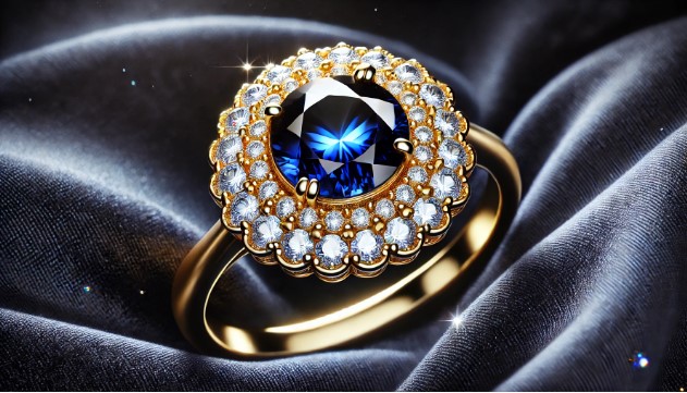 Gemstone Halo Ring