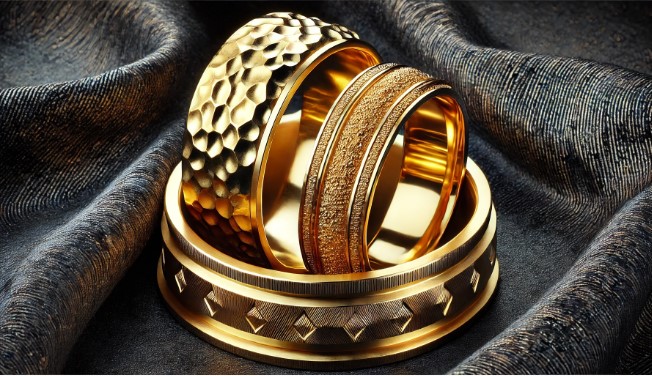 Textured gold bands