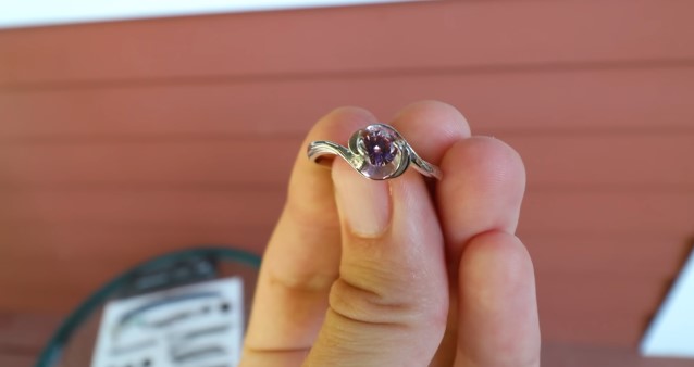 ring adorned with a semi-precious gemstone